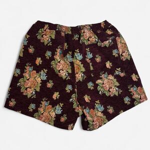 Pleasures Deja vu Woven Floral Shorts Upholstery Men's Burgundy Shorts US 32
